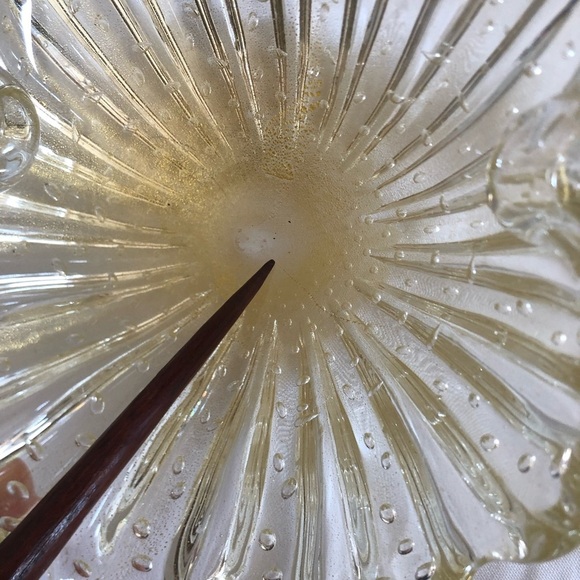 Hand Blown Glass Bowl with Gold Accents - Picture 16 of 16